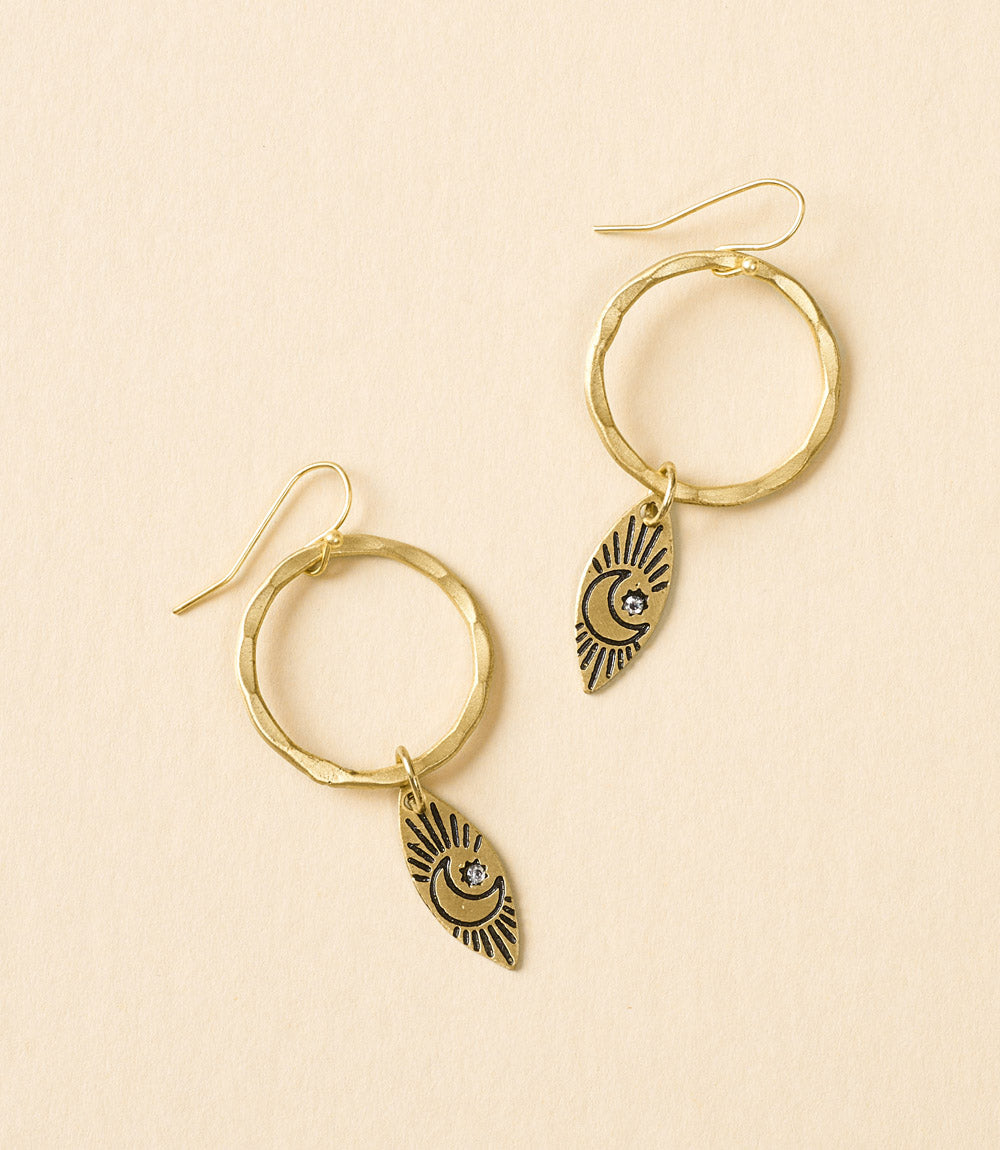 Ruchi Moon Charm Hoop Earrings - Osadia Concept Store