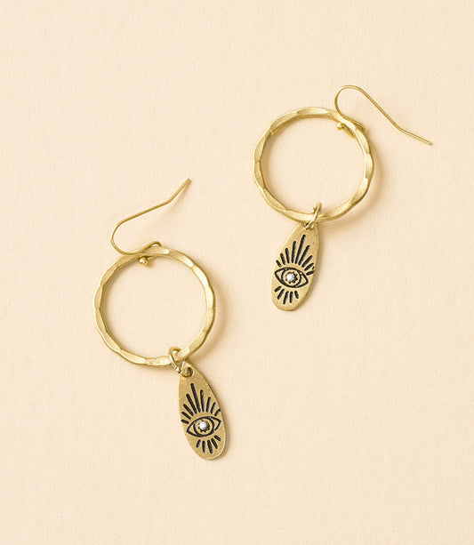 Ruchi Evil Eye Charm Hoop Earrings - Osadia Concept Store