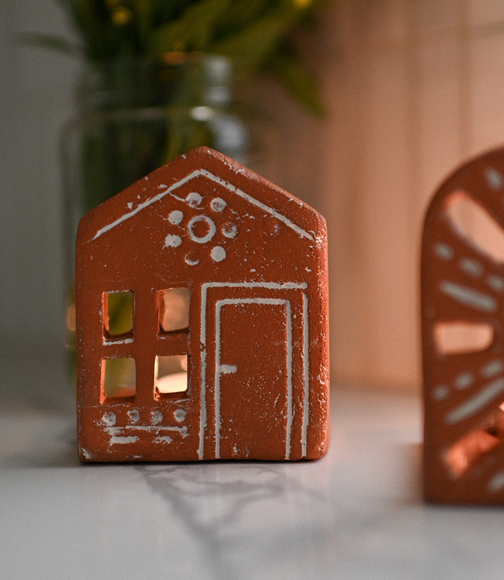 Vasanta House Tealight Candle Holder - Terracotta - Osadia Concept Store