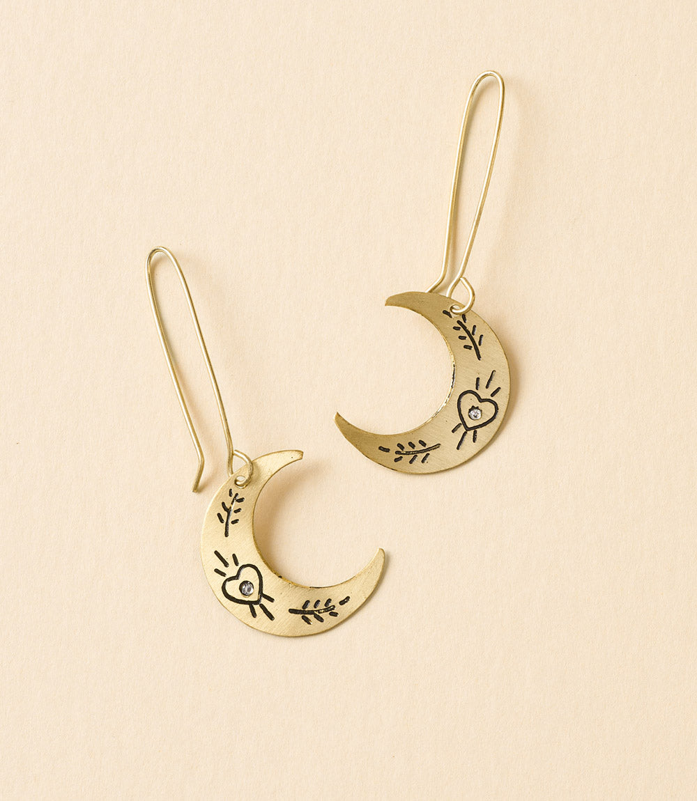 Ruchi Crescent Moon Dangle Earrings - Osadia Concept Store