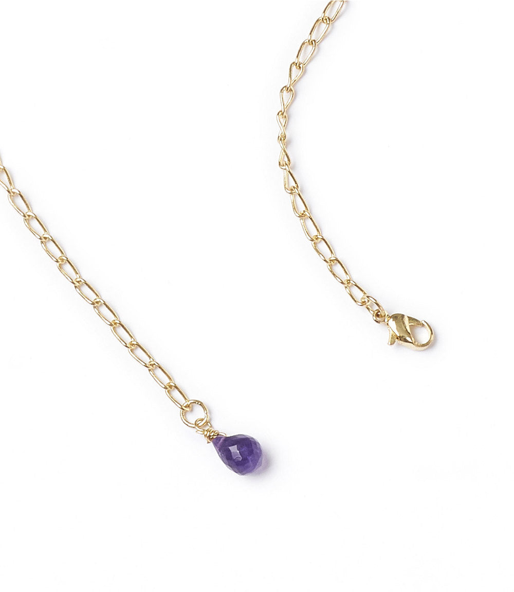 Indali Amethyst Gemstone Drop Necklace - Purple, Semi Precious - Osadia Concept Store