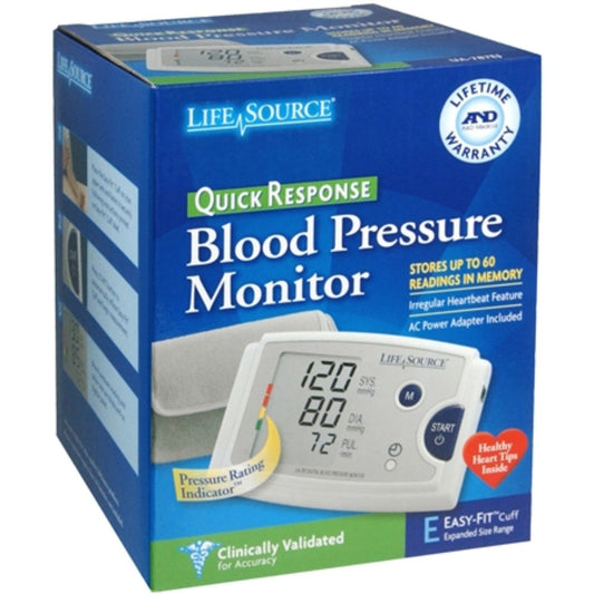 LifeSource Quick Response Blood Pressure Monitor Com Easy-Fit Cuff