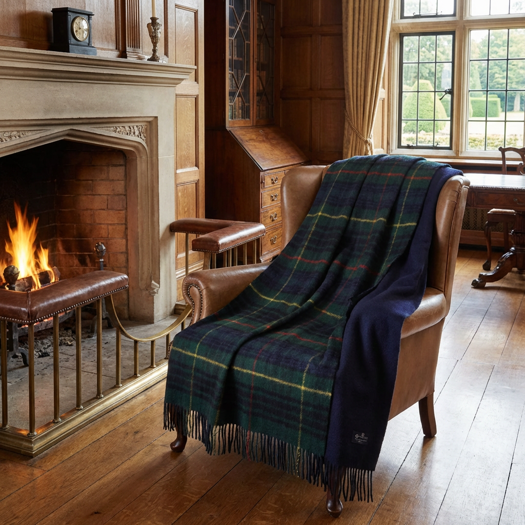 Highland Tweeds Double Cloth Reversible Throw (Hunting Stewart) - Osadia Concept Store