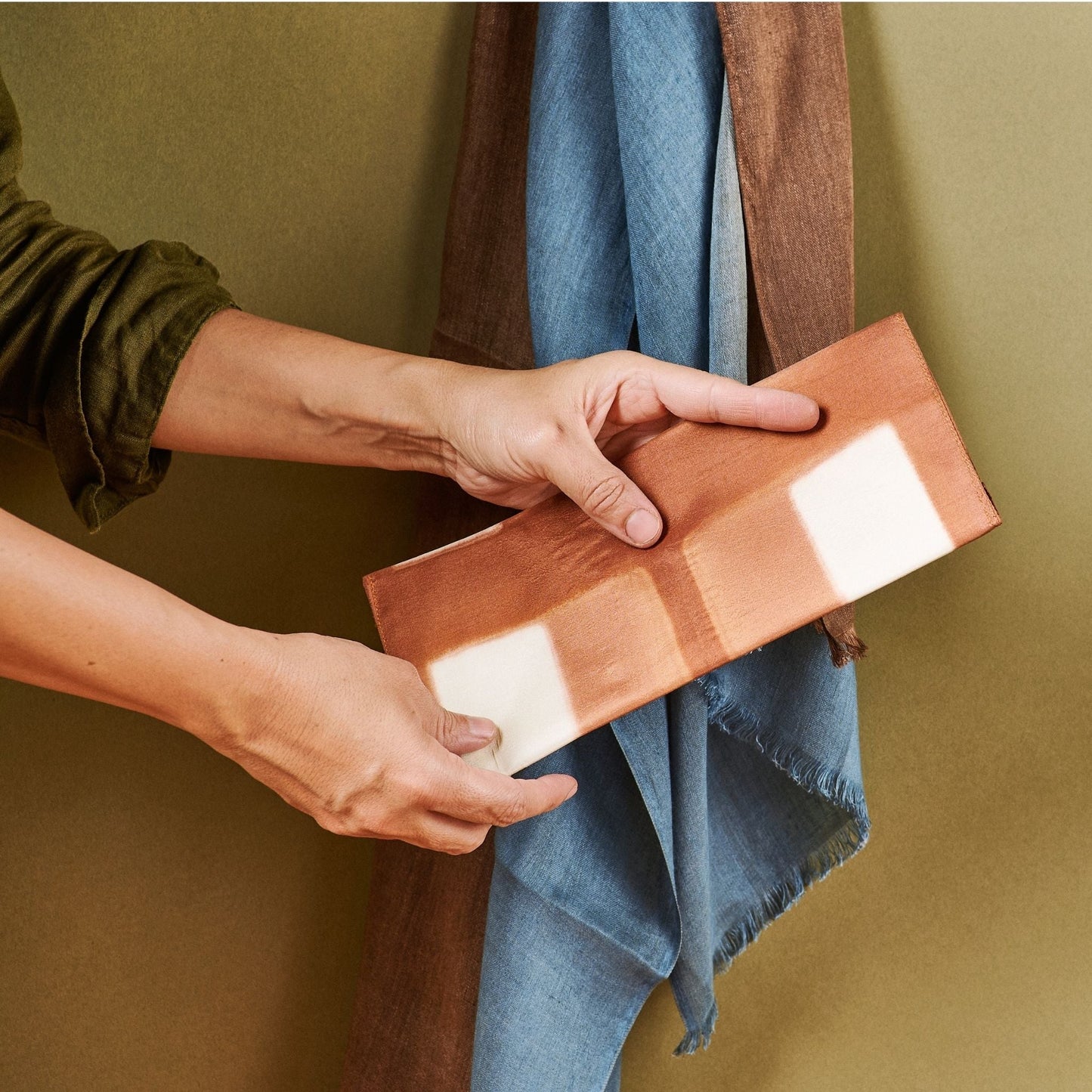 Melo Gold Mulberry Silk Shibori Hand Crafted Zero Waste Pouch - Osadia Concept Store