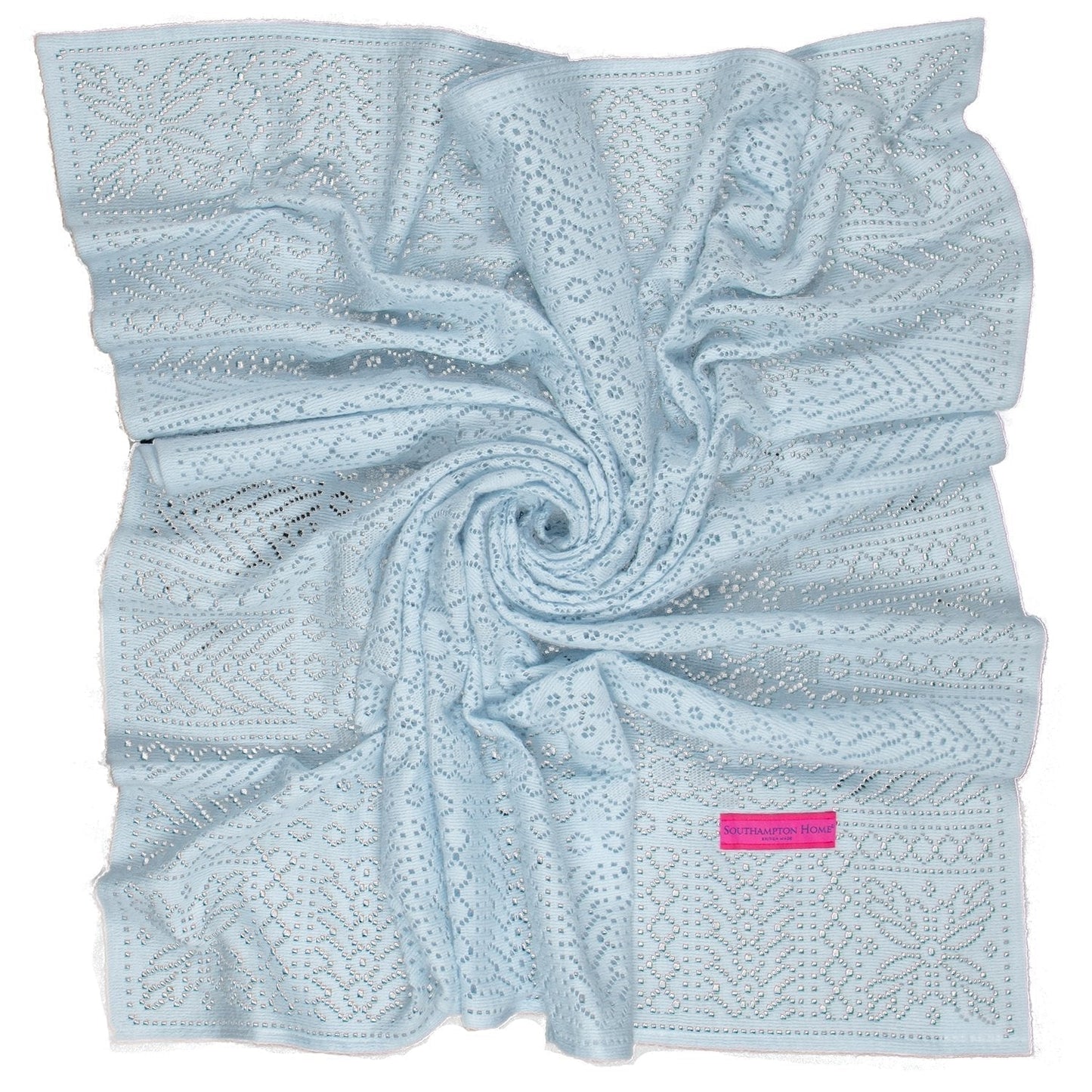 Southampton Home Lace Weave Baby Shawl ~ Blue ~