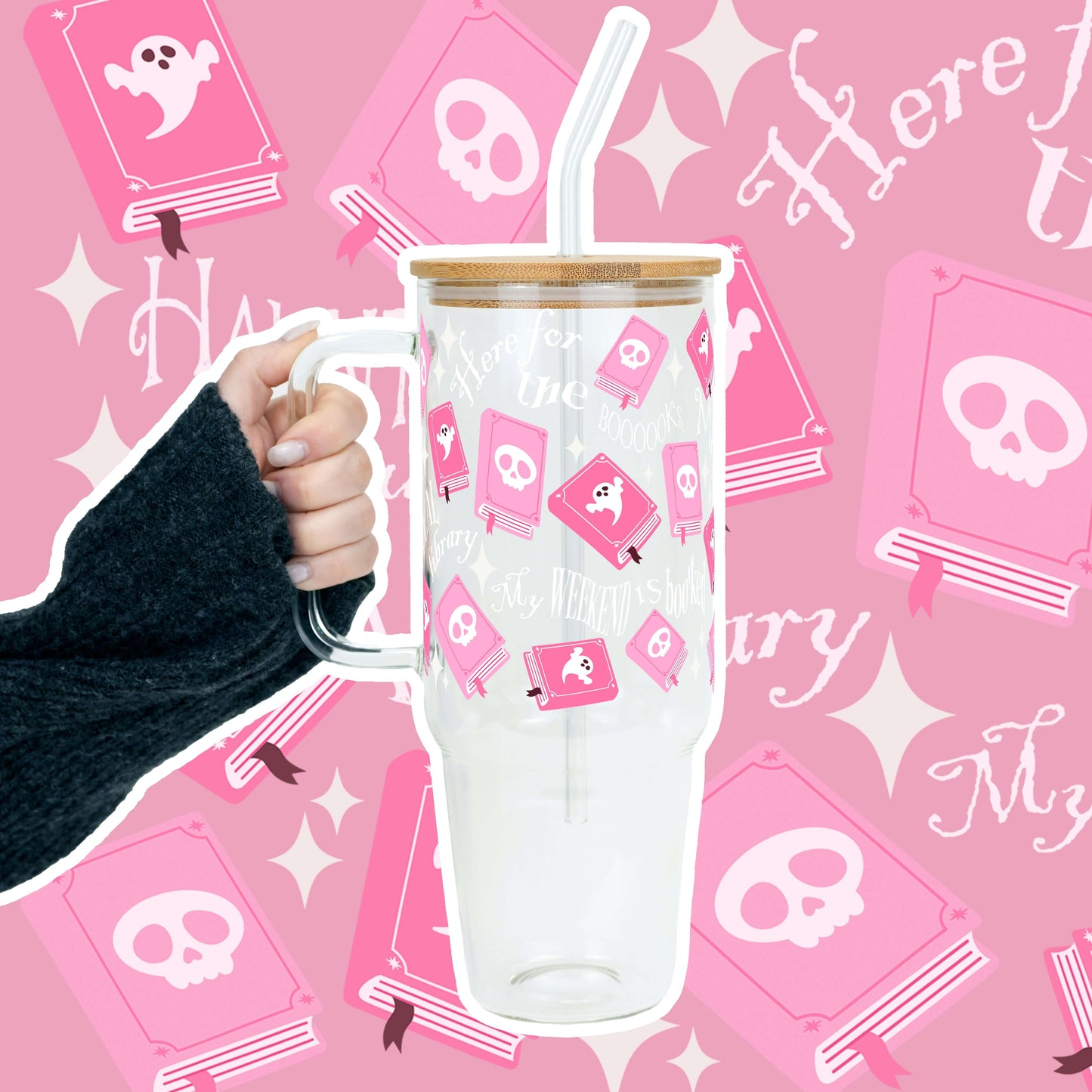 Boo-Kish Halloween Tumbler with Lid and Straw