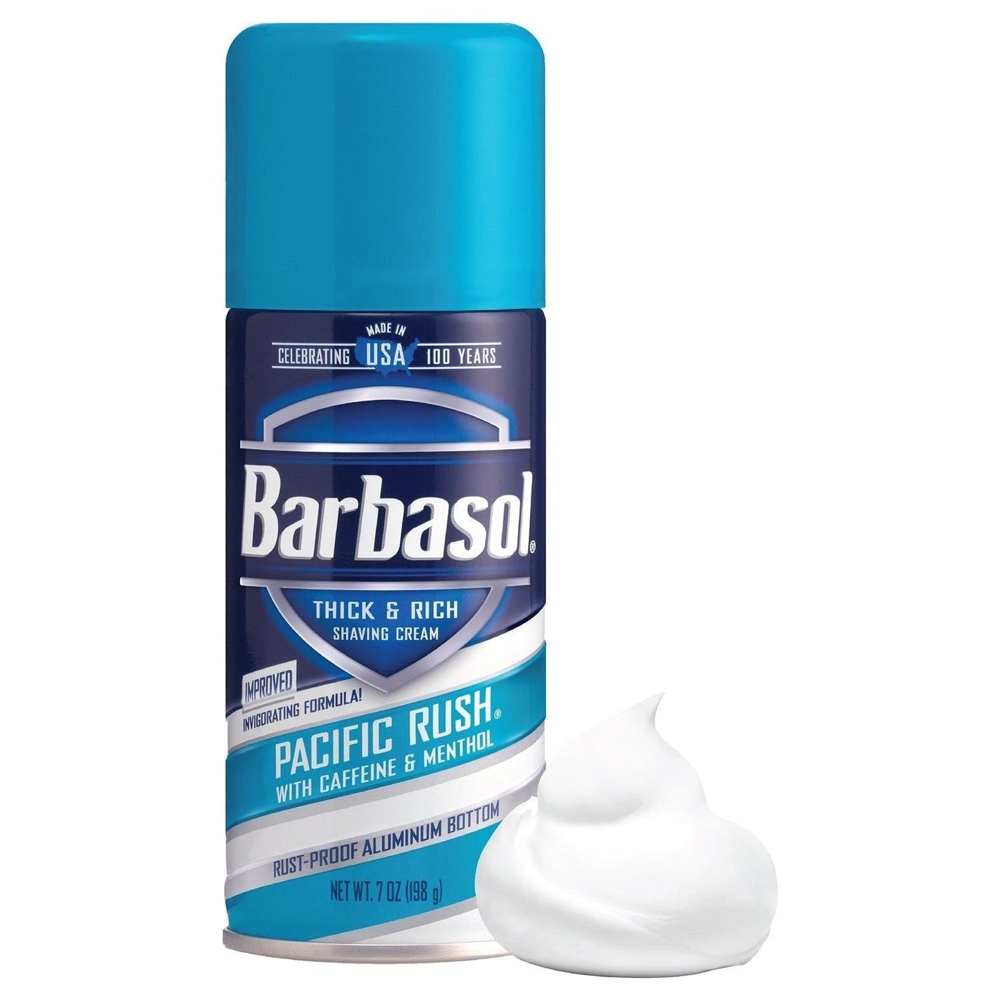 Barbasol - Pacific Rush with Caffeine and Menthol Thick & Rich Shaving Cream - 7 oz