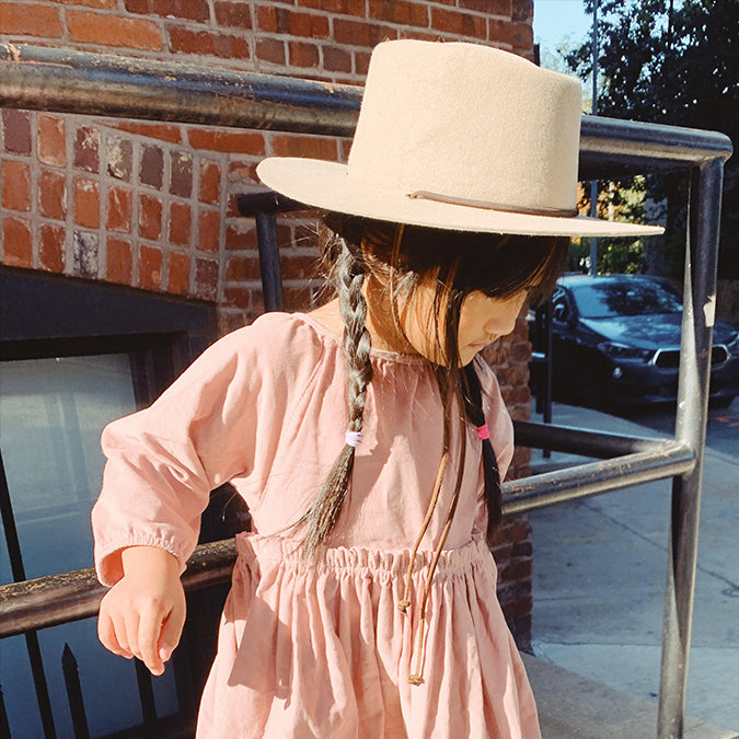 Kid's - Mini Zoila Boater Wool Hat