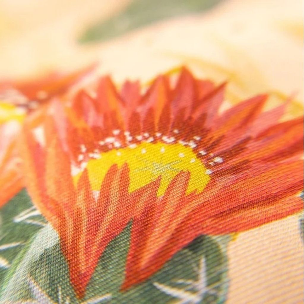 100% Silk Scarf: Cactus Garden - Desert Botanical Pattern
