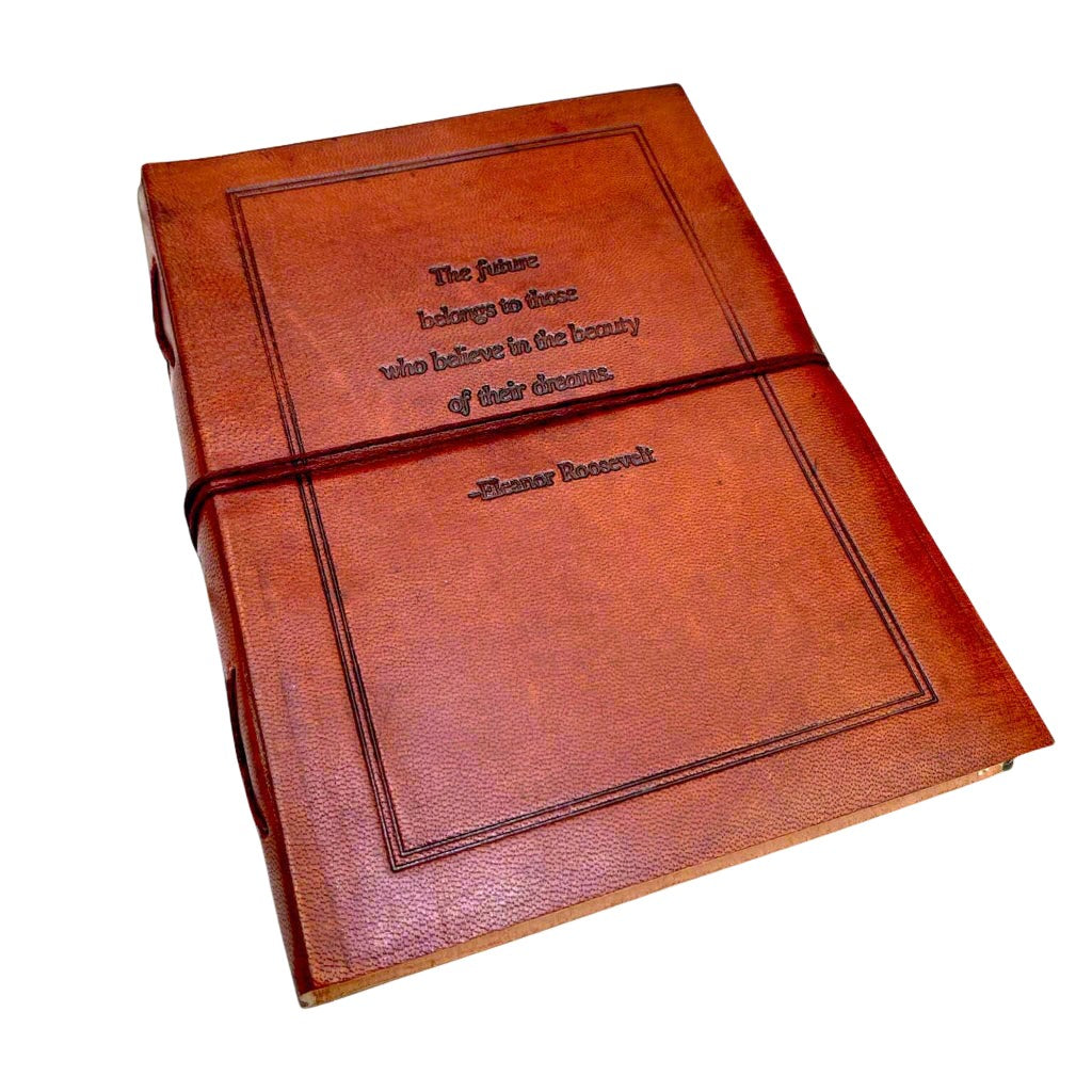 The Future Belongs Eleanor Roosevelt Quote Leather Journal