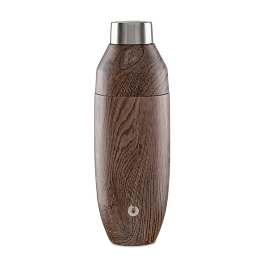 Stainless Steel Cocktail Shaker, Dark Walnut