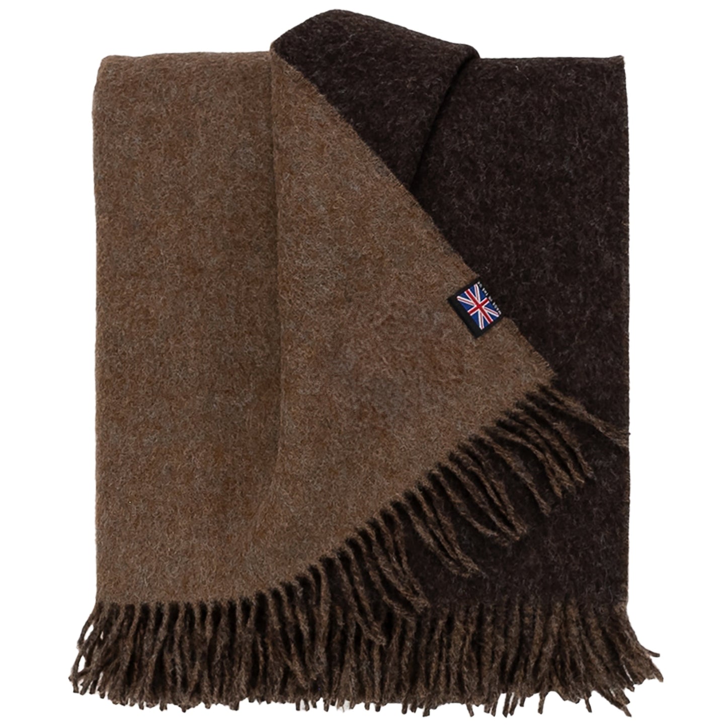 Highland Tweeds Reversible Double Cloth Throw (Mocha/Brown)