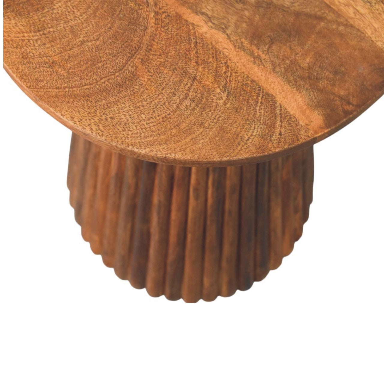 Solid Wood Amber Oak Round Side Table