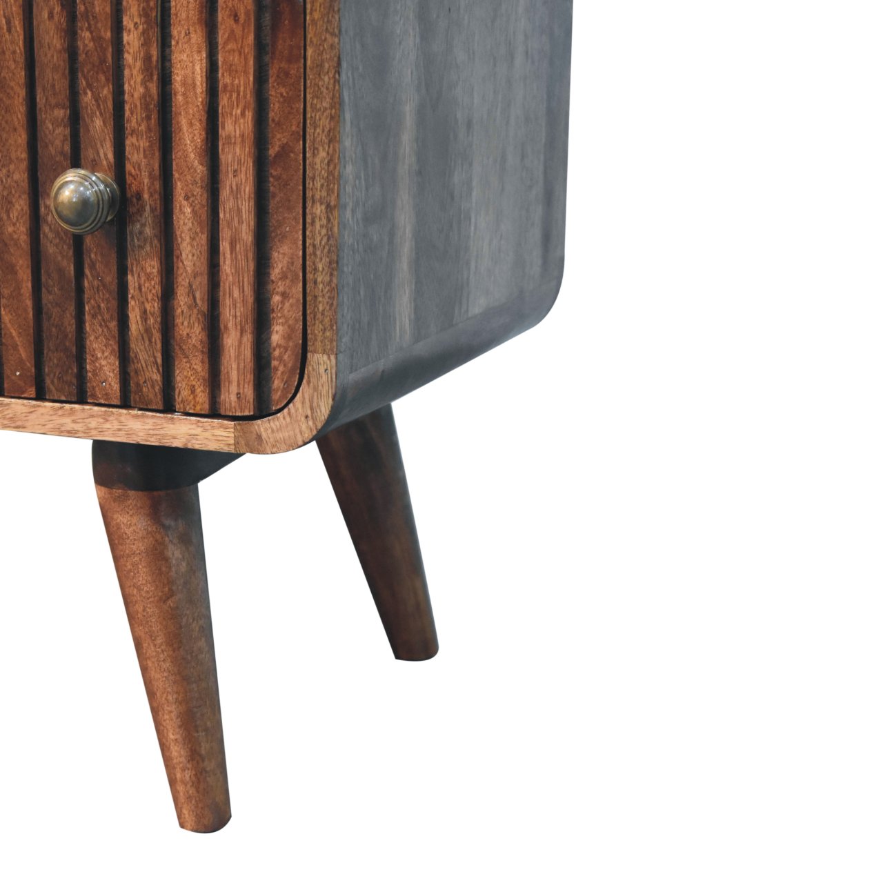 Solid Wood Honey Caramel T-Bar Ridged Chest