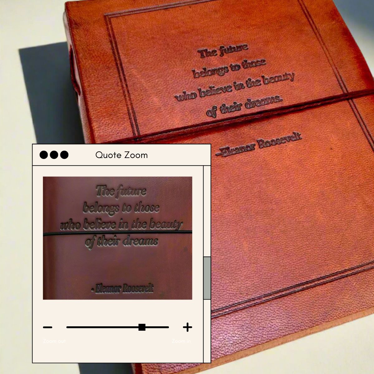 The Future Belongs Eleanor Roosevelt Quote Leather Journal