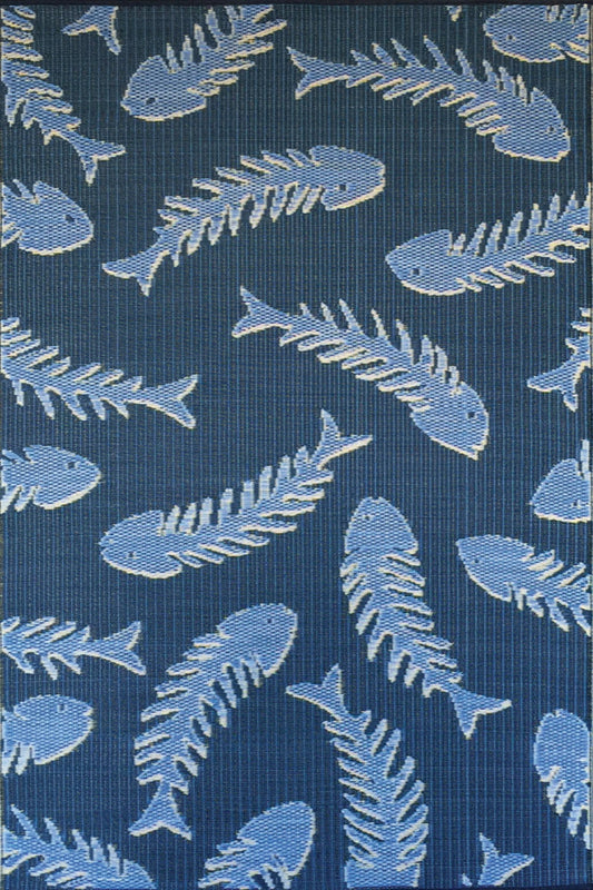 Fishbone Navy & Periwinkle