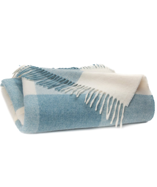 Southampton Home Merino Wool Throw – Block Sky