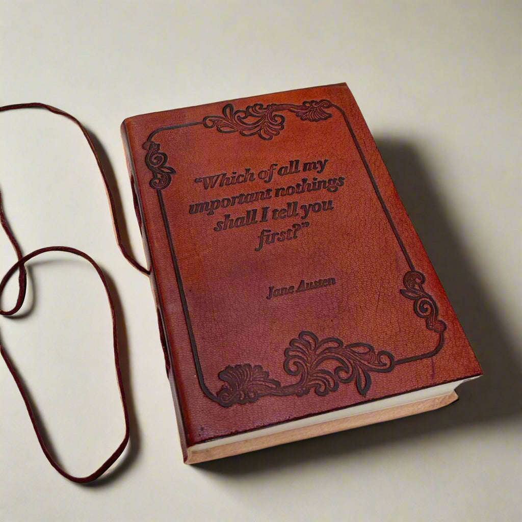 Jane Austen Quote Leather Journal