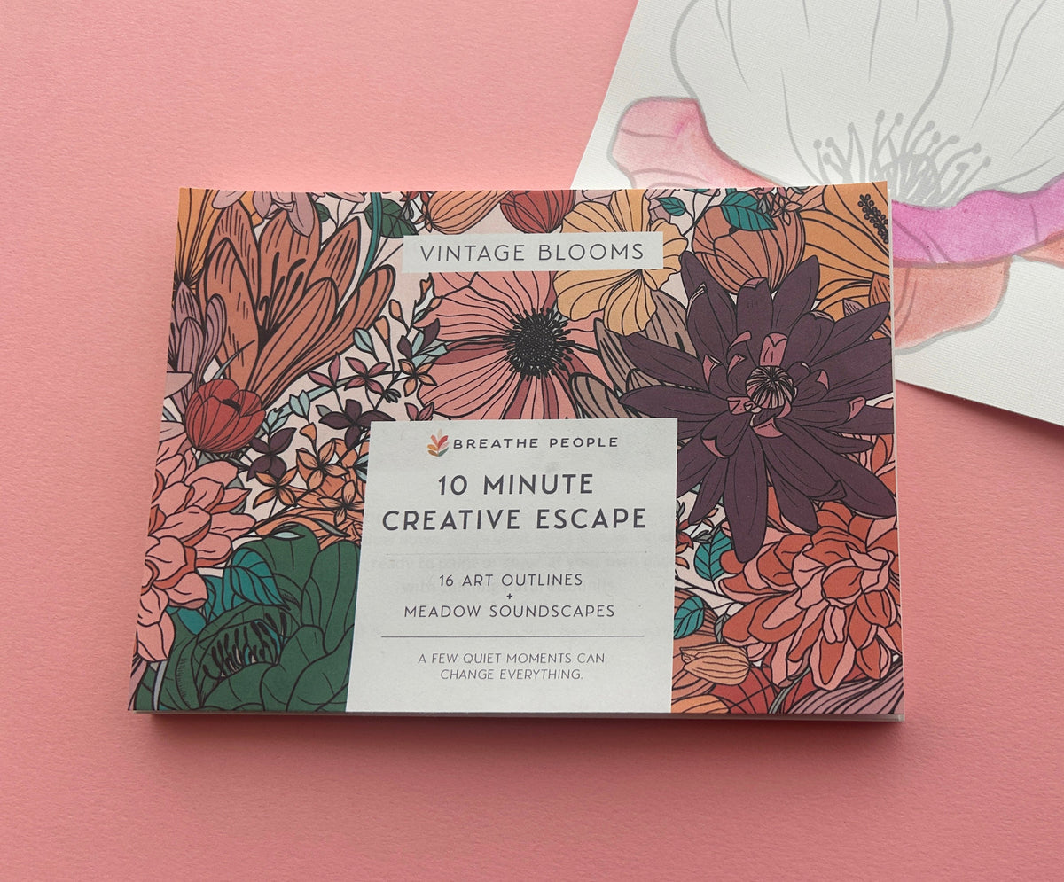 10 Minute Creative Escape Art Book — Vintage Bloom