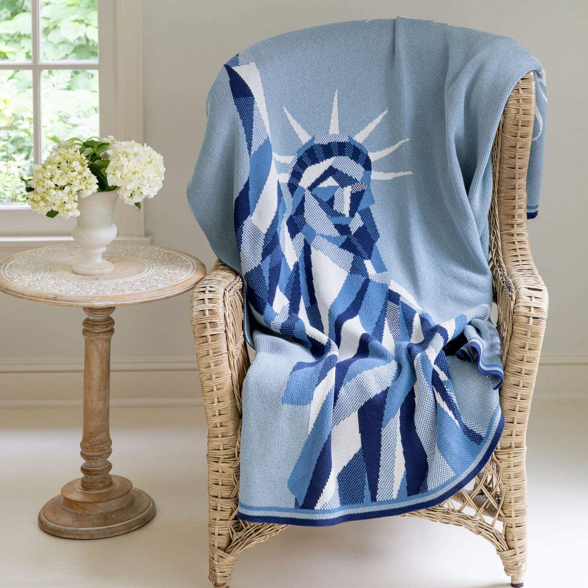 Statue of Liberty | We the People - Cotton Sustainable Knit Modern Throw Blanket