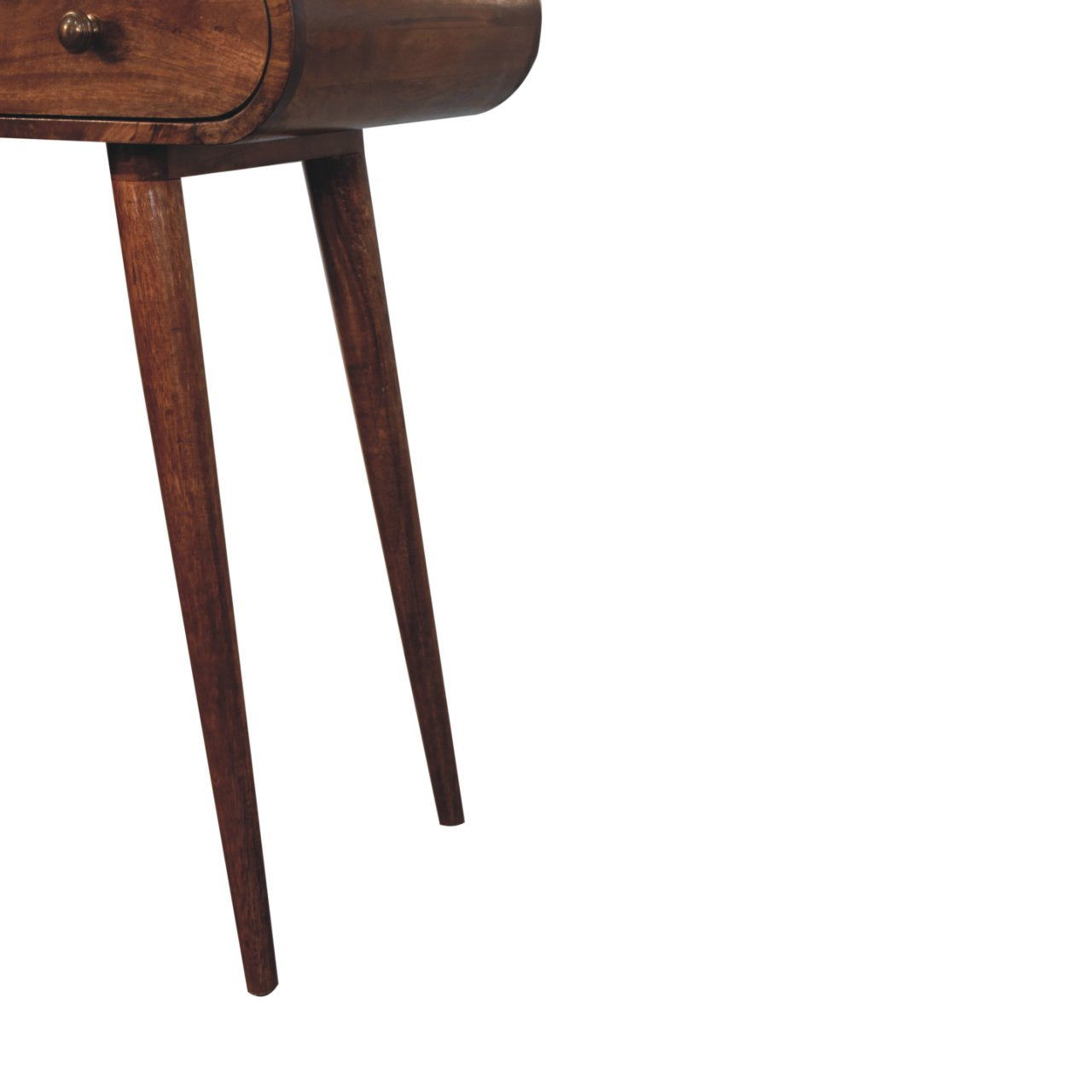 Solid Wood Honey Caramel Round Dressing Table