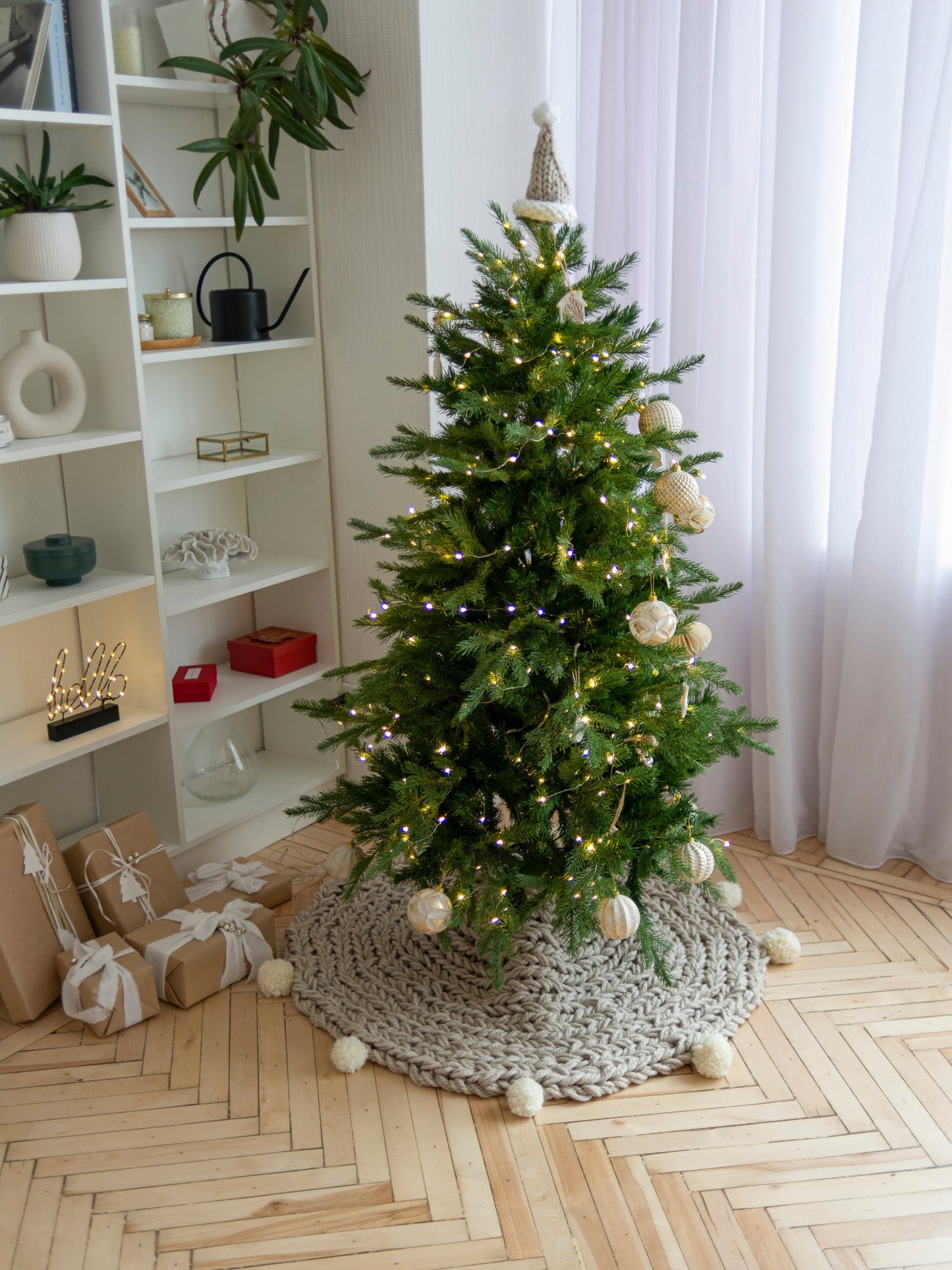 Knitted Santa Hat Christmas Tree Toppers