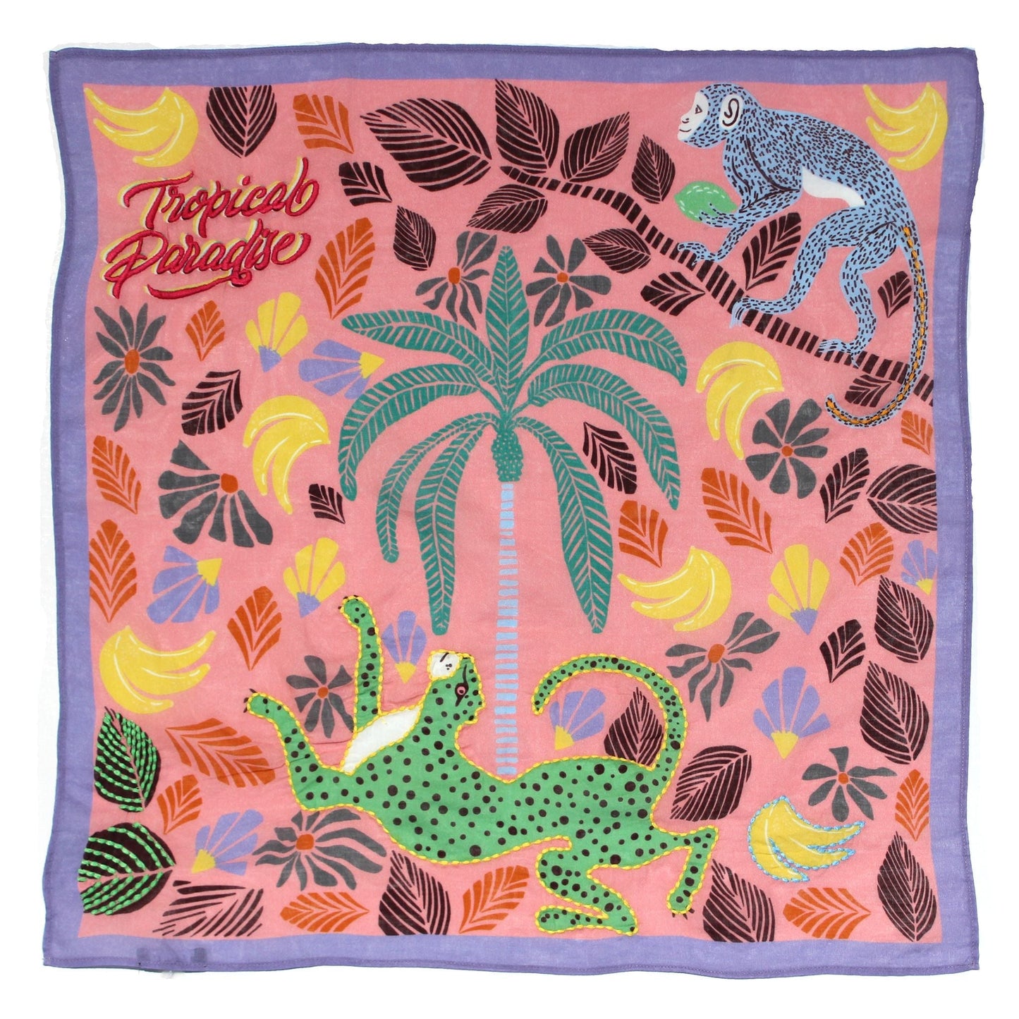 Tropical Paradise Cotton Bandana - Pink Daisy