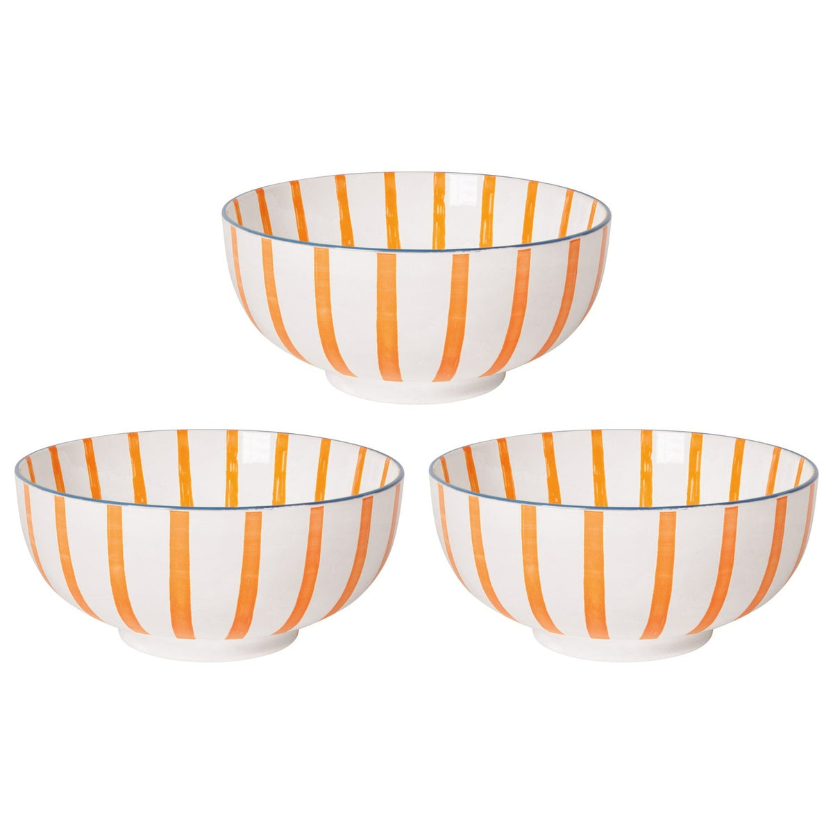 Set of 3 Bowl Stamped 8in Citrus Burst
