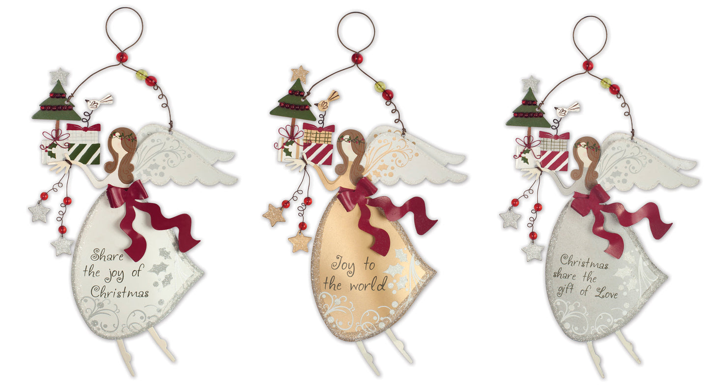 Heavenly Holiday Angel Ornaments - Set of 3