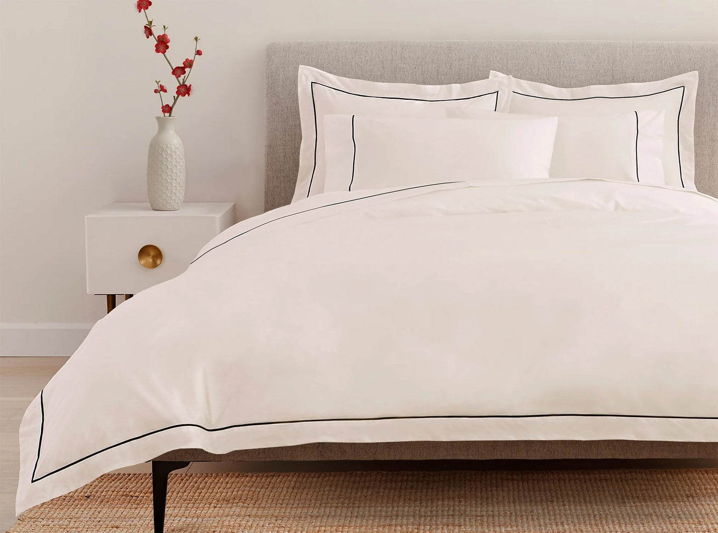 Classic Percale Embroidered Duvet Cover