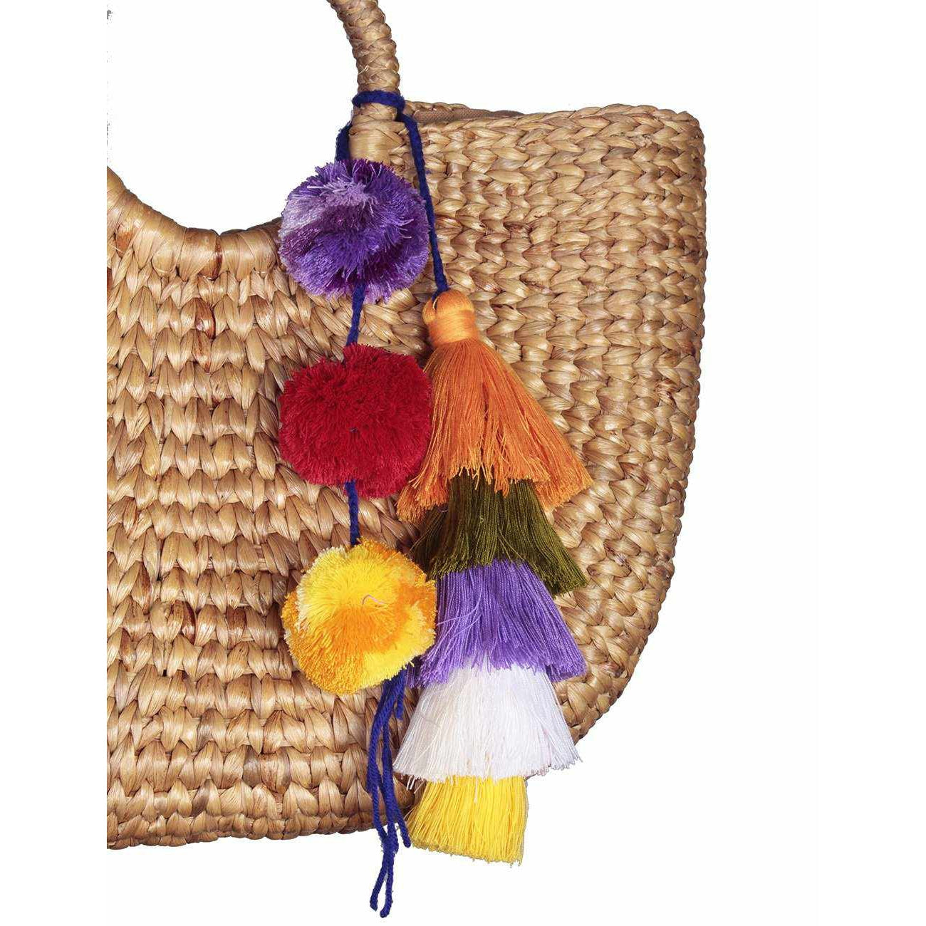 Bonita Boho Rainbow Tassel & Pom Pom Charm | Bag Accessory | Handmade in Thailand