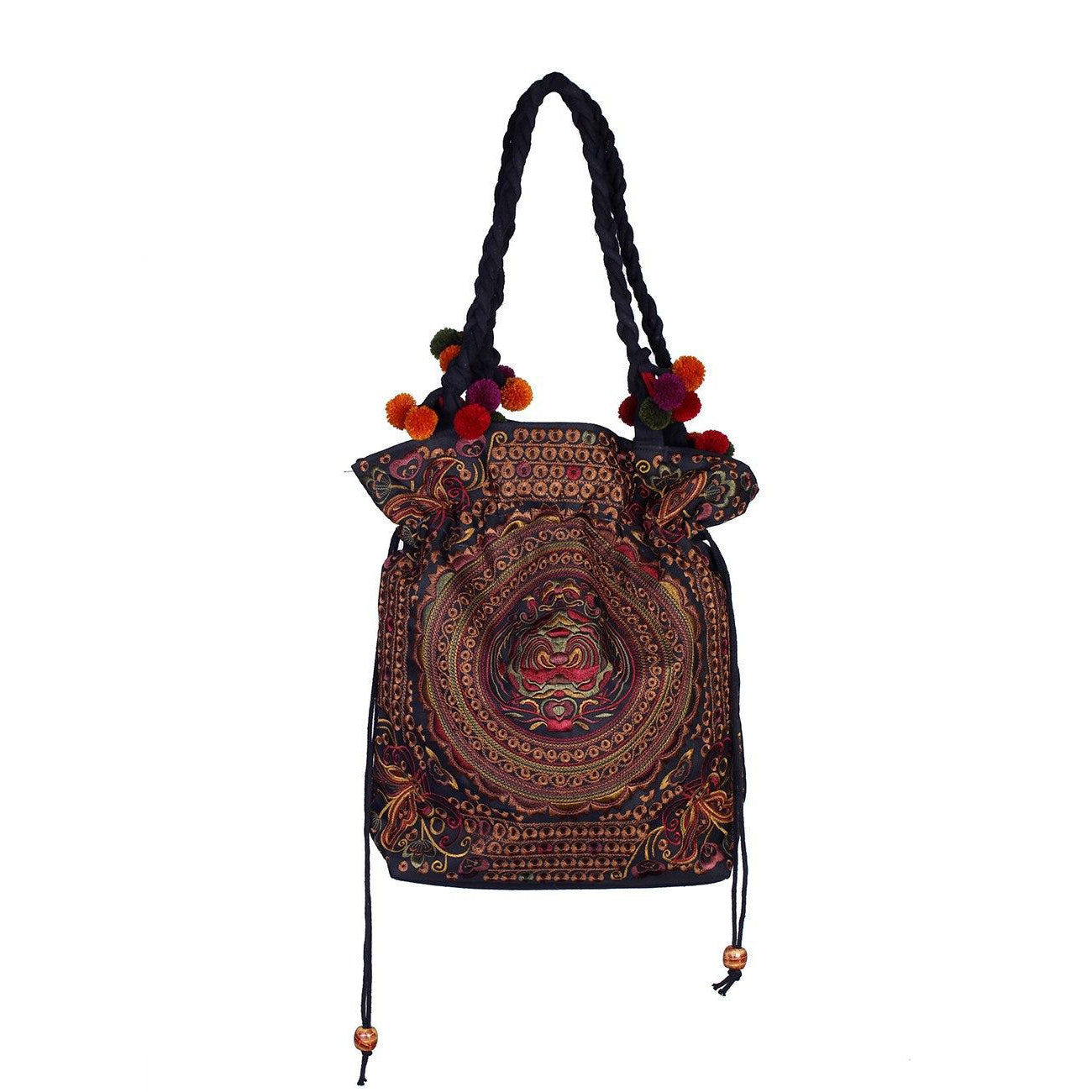 Cinch Hmong Embroidered Shoulder Purse - Thailand - Osadia Concept Store