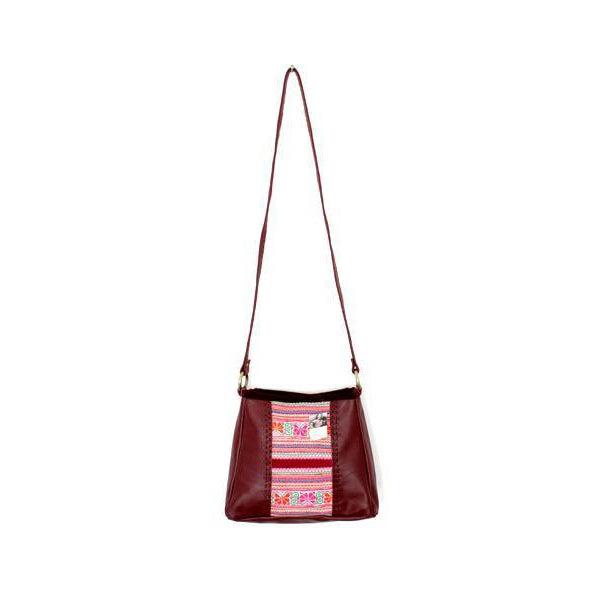Leather Embroidered Crossbody Bag - Thailand