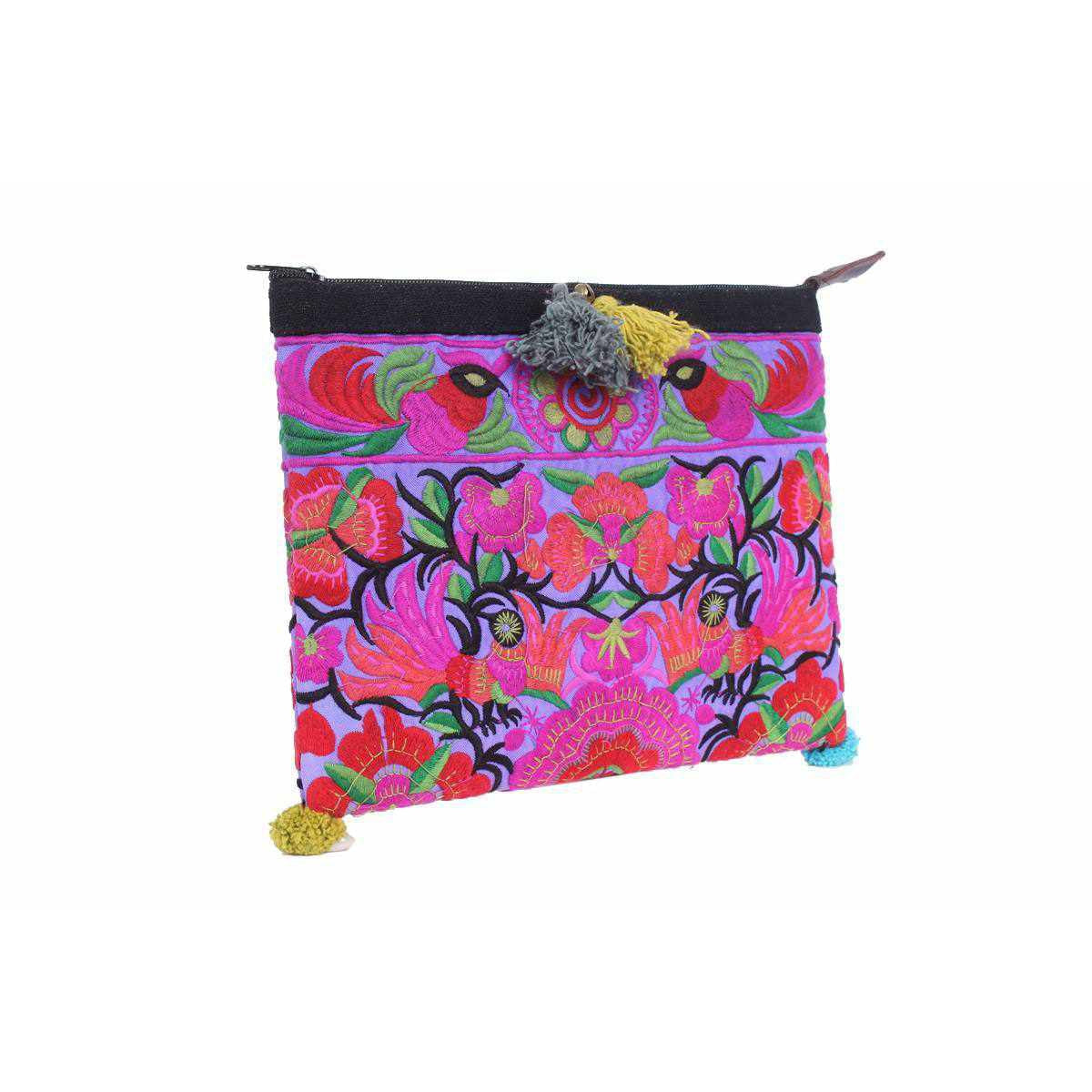 Handcrafted Embroidered Clutch | iPad Bag - Thailand