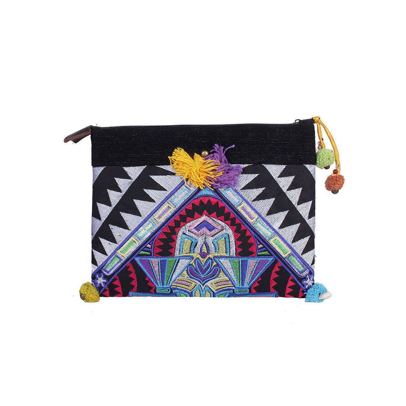 Handcrafted Embroidered Clutch | iPad Bag - Thailand