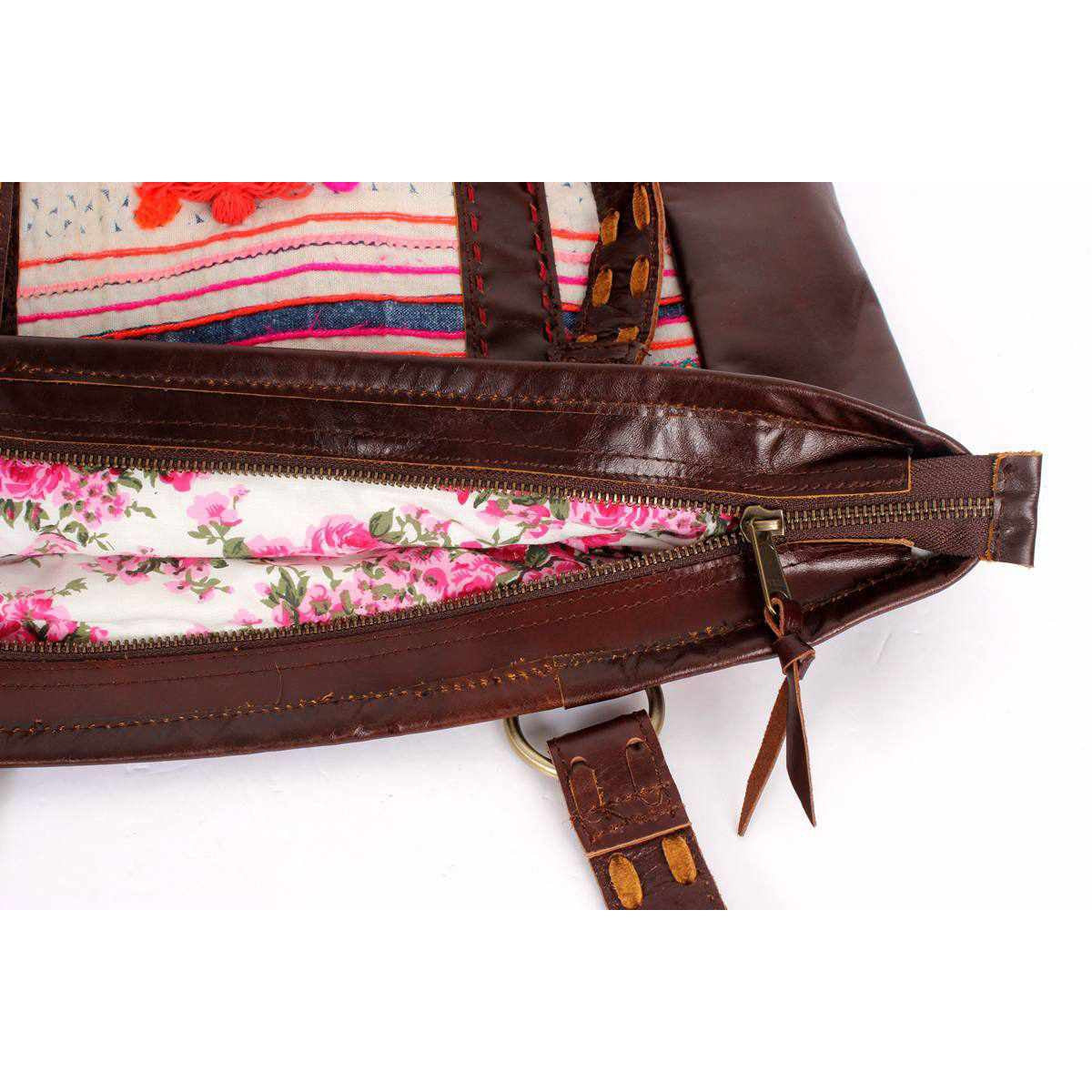 Hmong Heritage Embroidered Leather Purse - Thailand