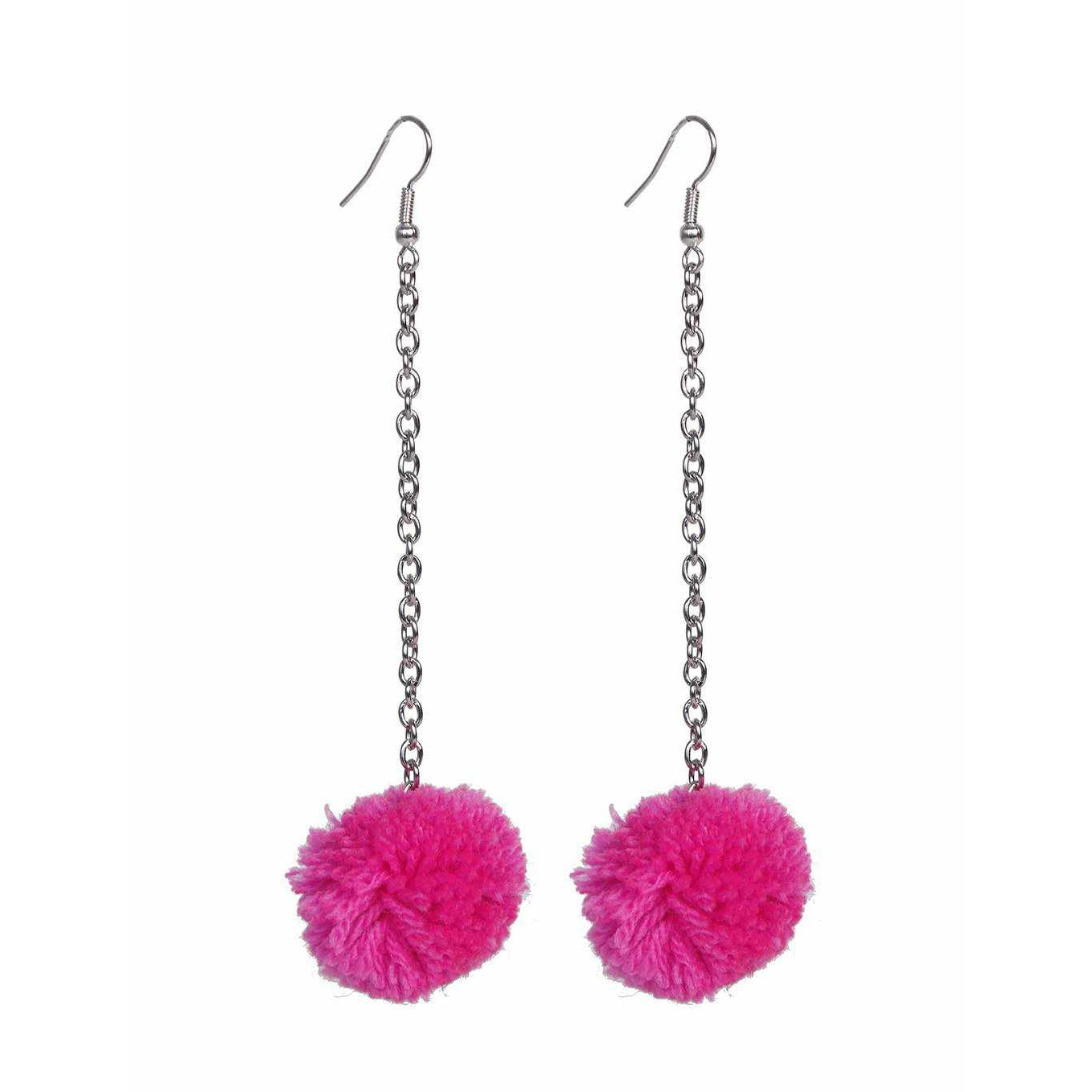 Pom Pom Chain Earrings - Thailand