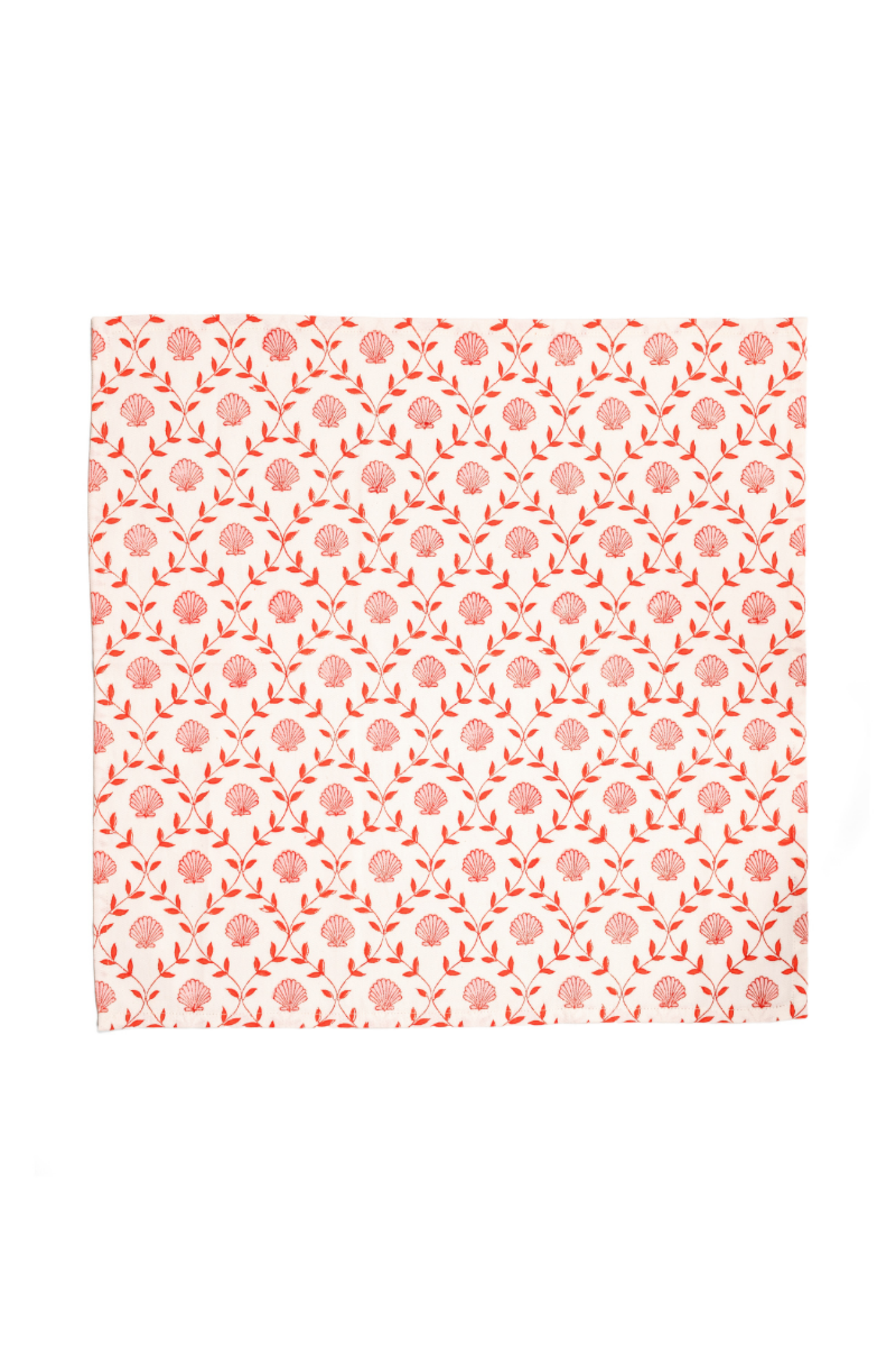Seashell Blockprint Napkins, Set of 4