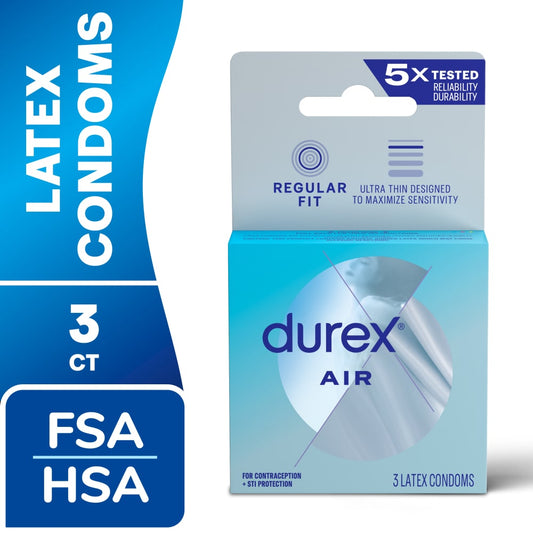 Durex Air Extra Thin, Transparent Natural Rubber Latex Condoms