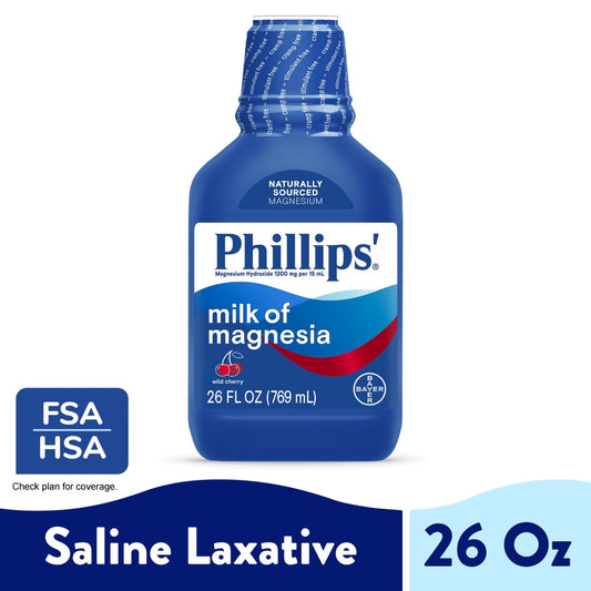 Phillips' Saline Laxative Milk Of Magnesia Wild Cherry 26 Fl Oz