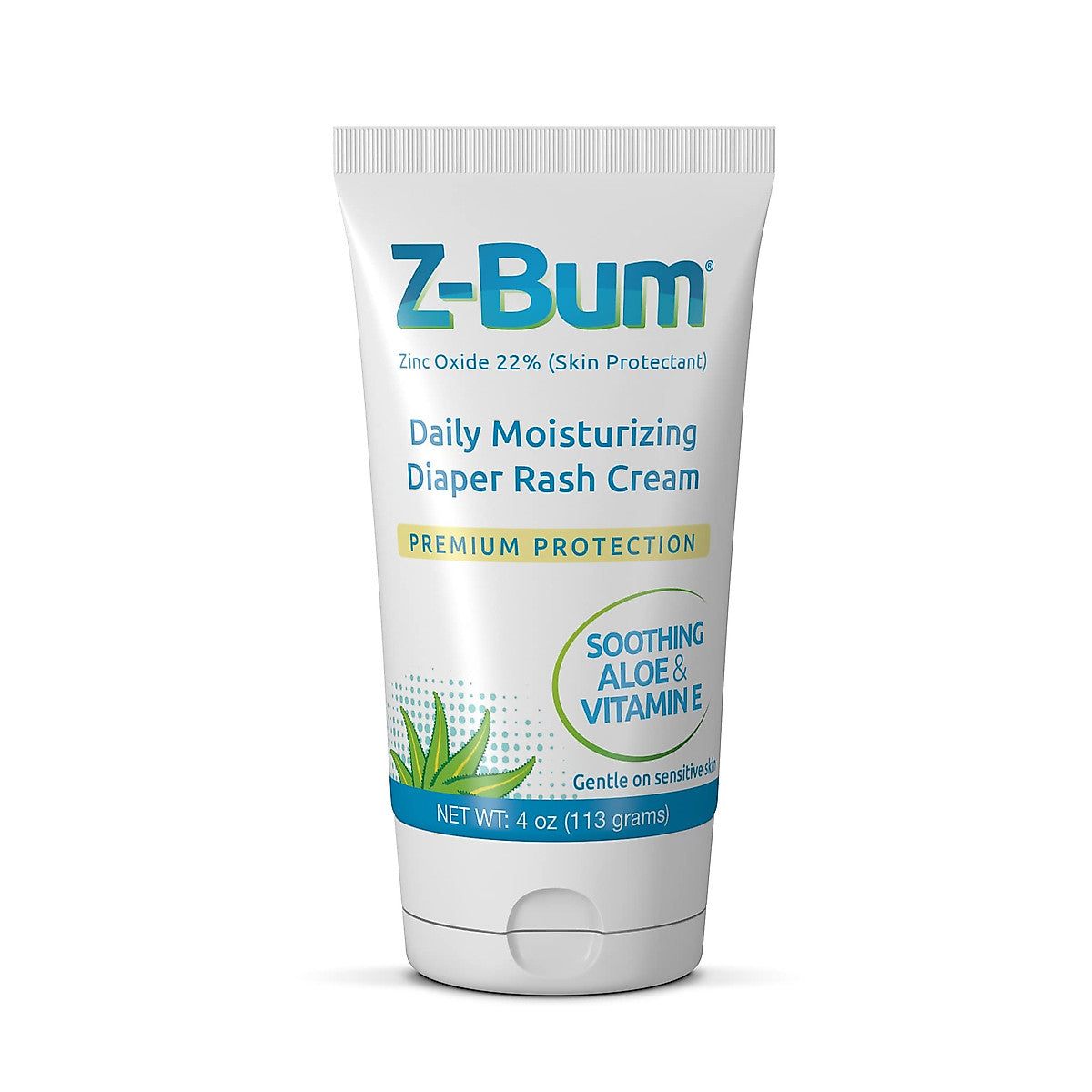 Z-Bum Daily Moisturizing Diaper Rash Cream Heal And Prevent Chafing, Adult Incontinence Irritation, Infection With Aloe, Vitamin E, Zinc Oxide