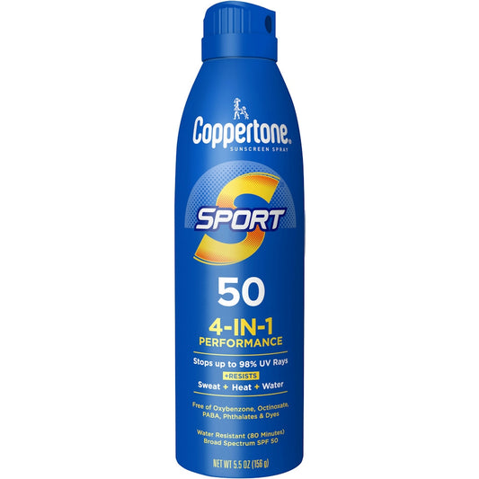 Coppertone Sunscreen Spray, Sport, Broad Spectrum SPF 50 5.5 Oz
