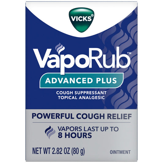 Vicks Vaporub Advanced Plus Cough Suppressant Topical Chest Rub, Analgesic Ointment