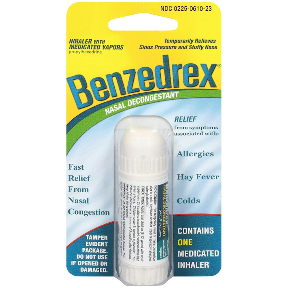 Benzedrex Nasal Decongestant Inhaler With Medicated Vapors