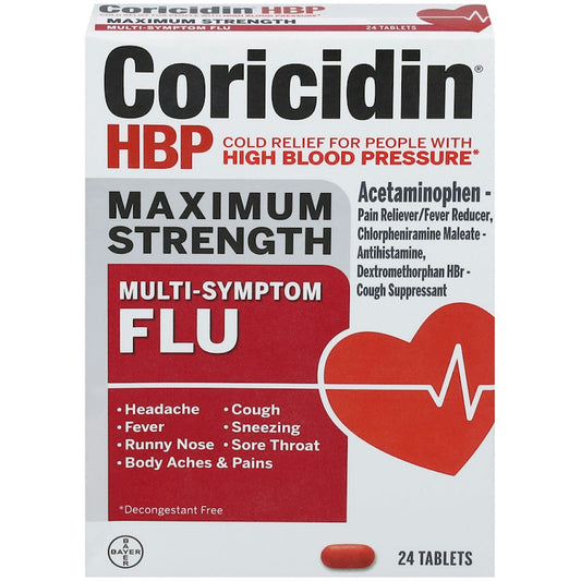 Coricidin Multi Symptom Flu, Maximum Strength, Tablets