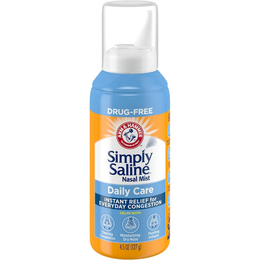 Arm & Hammer Simply Saline Nasal Care Daily Relief Mist Spray 4.5oz