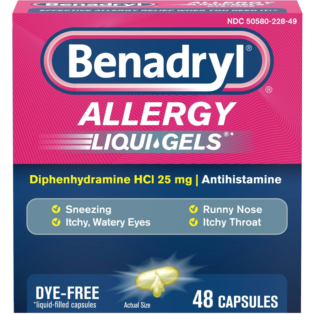 Benadryl Allergy, Dye Free, 25 Mg, Capsules