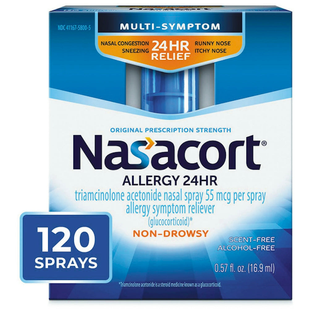 Nasacort Nasal Spray, Allergy 24 Hr, Multi Symptom, Non Drowsy, Original Prescription Strength, 55 Mcg 0.57 Fl Oz