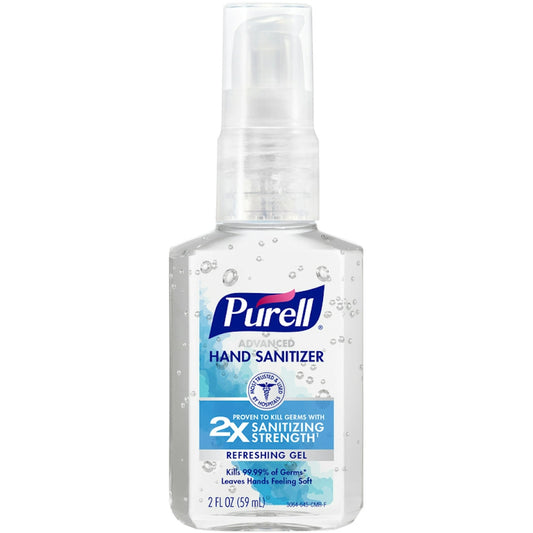 Purell Advanced Hand Sanitizer Refreshing Gel, 2 Oz Travel-Sized Pump Bottle, Clean Scent