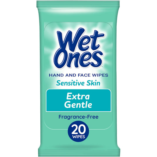 Wet Ones Sensitive Skin Hand Wipes Travel Pack - Fragrance Free - 20ct